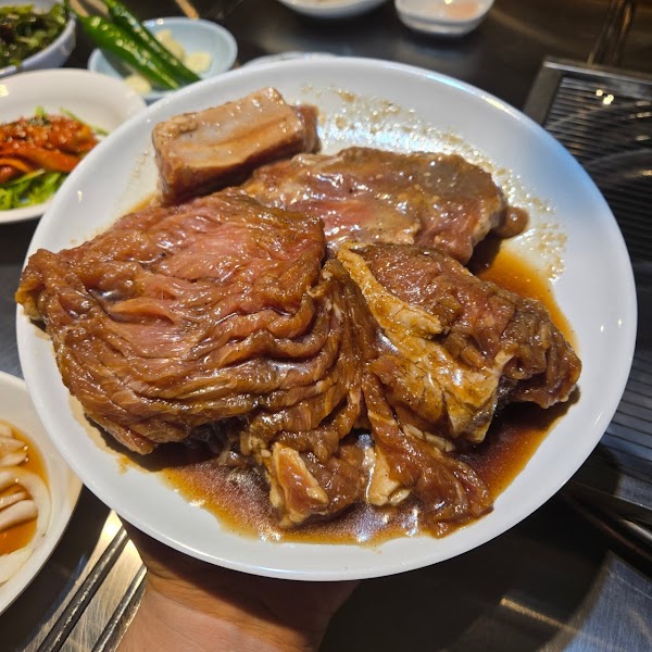 Marinated Korean BBQ meat cuts on a plate ready for grilling