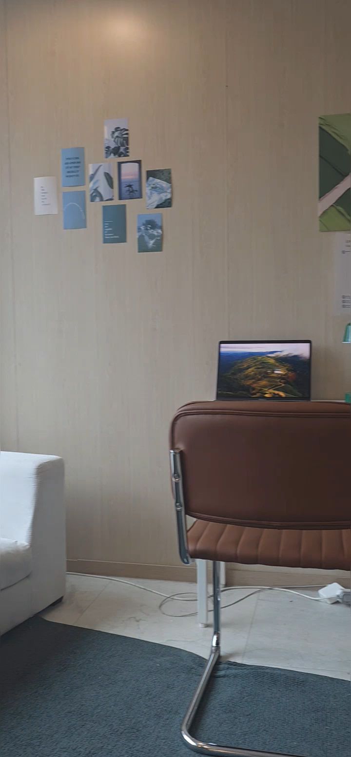 Studio interior powder area and modern consultation workspace