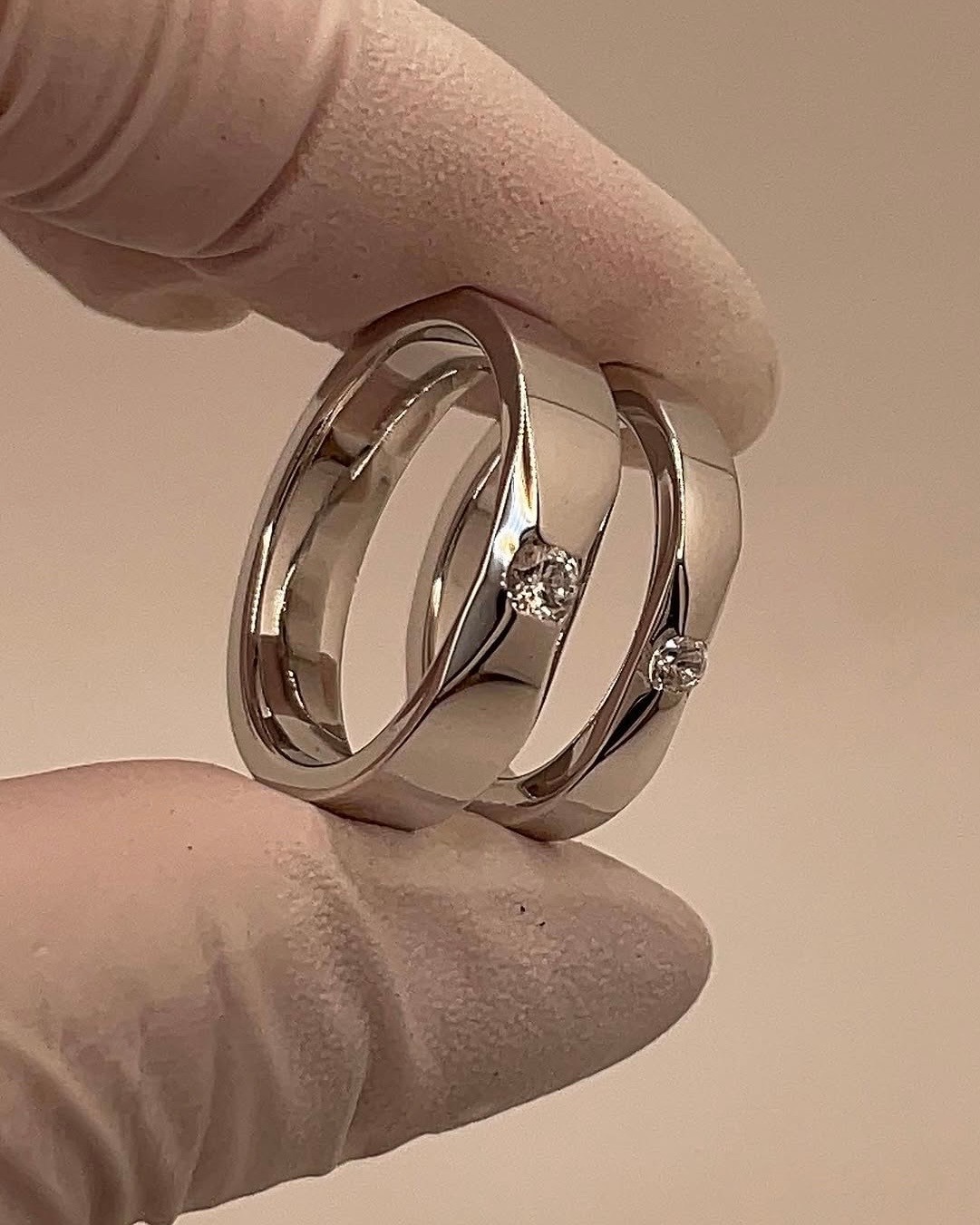 Simple line silver rings