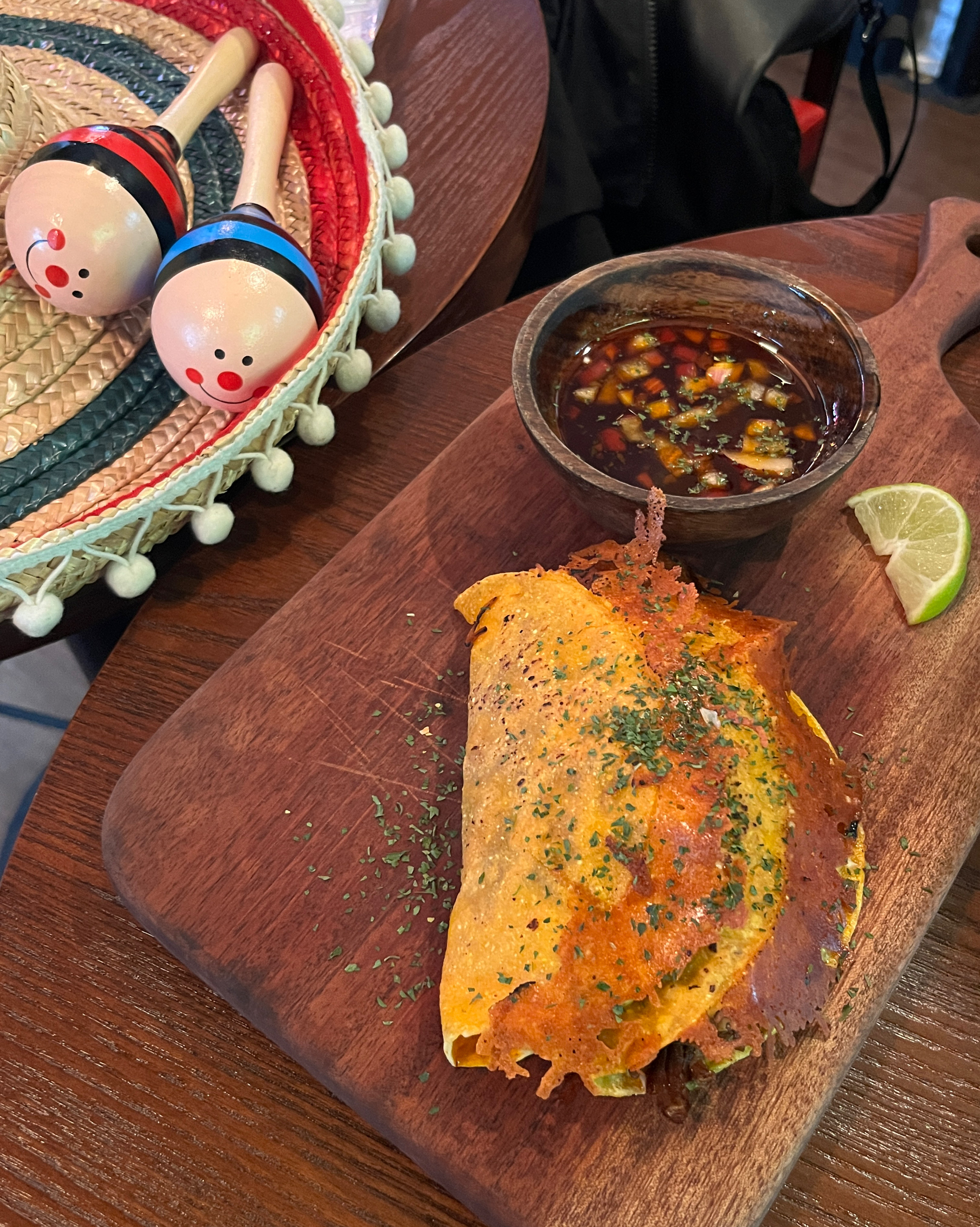 Signature taco plate with house salsa and seasonings