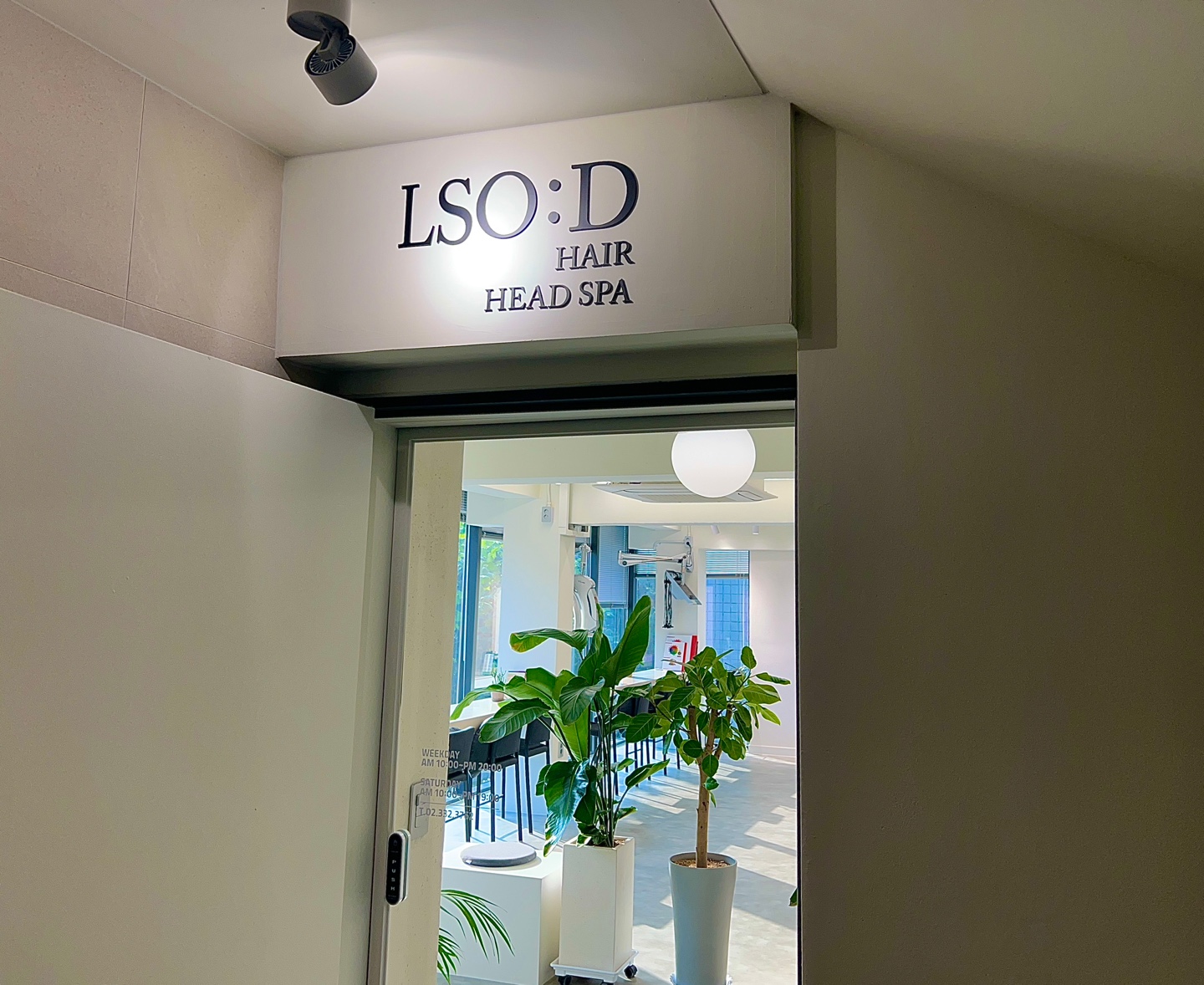 Salon entrance