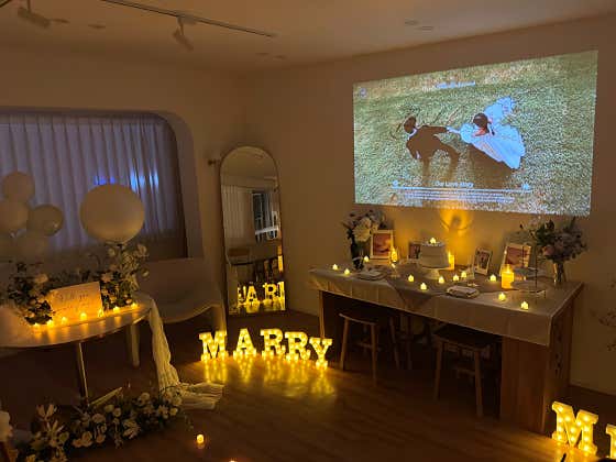 Proposal setup with candles