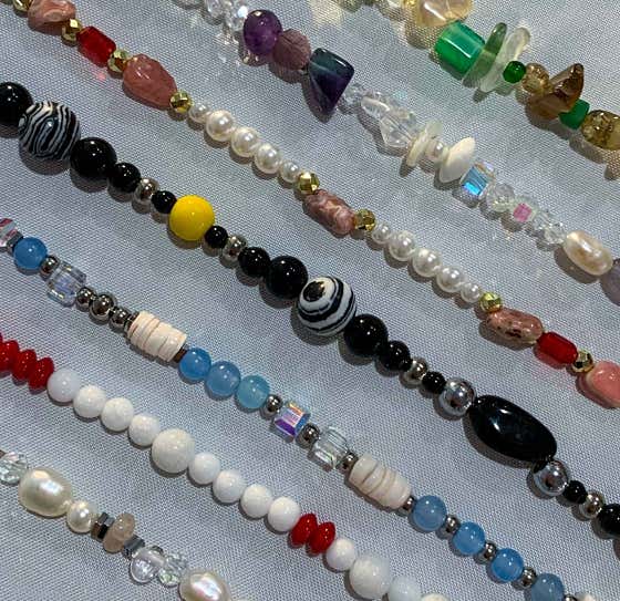 Colorful beaded necklaces