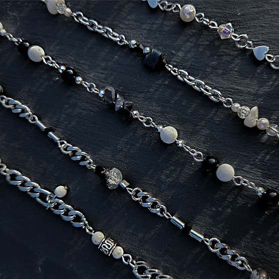 Silver-tone bead chains
