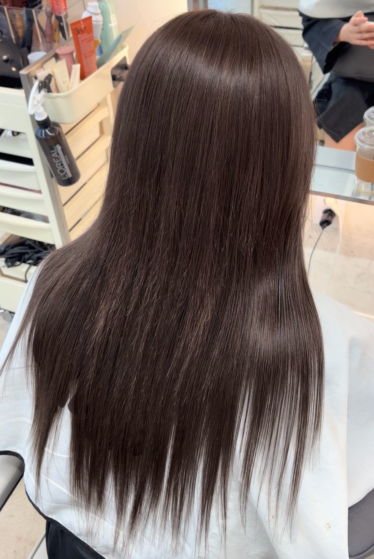 Sleek straight hair treatment