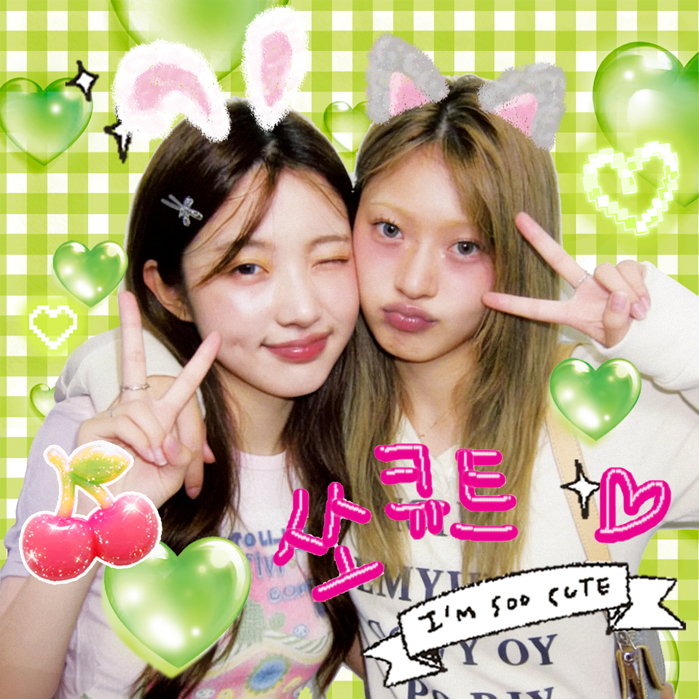 Customers enjoying photo booth stickers