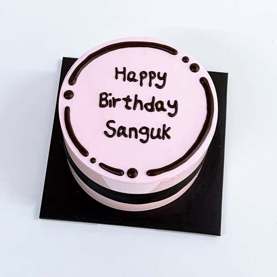 Pastel pink birthday cake