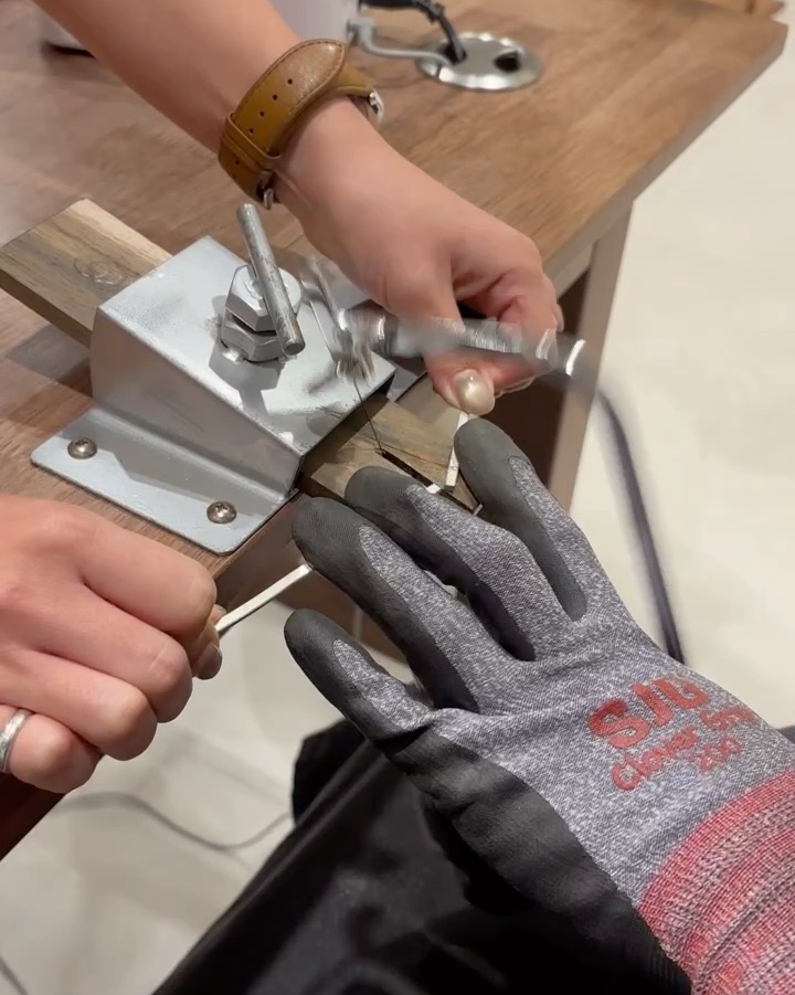 Crafting process at workbench