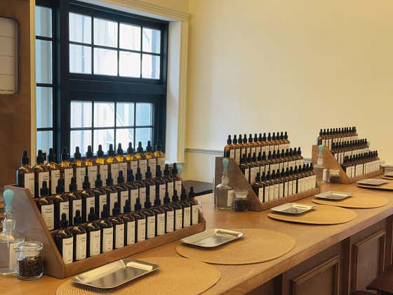 Organized student workstations with cork placemats and stainless steel dropper tools