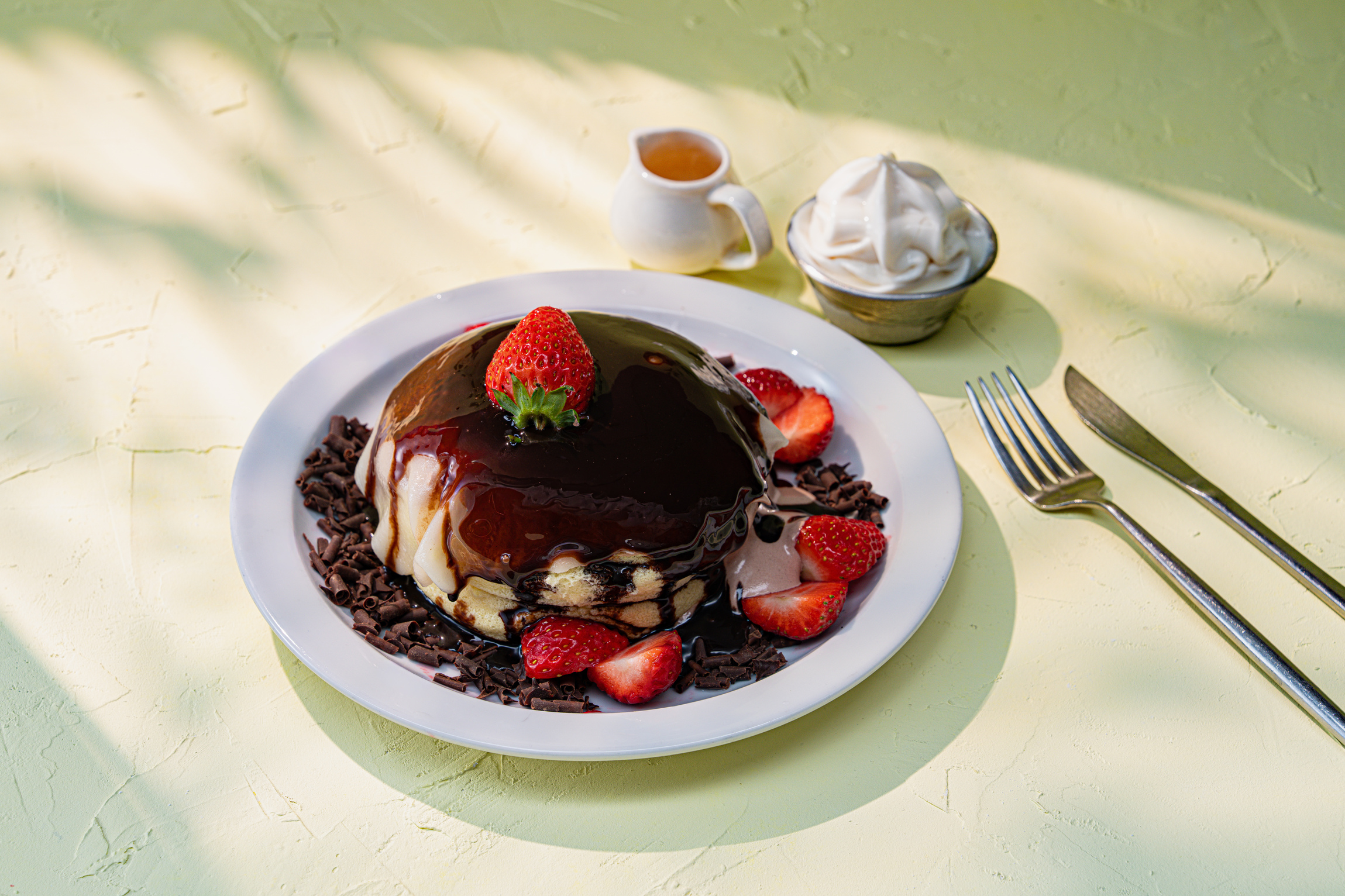 Souffle pancake flatlay