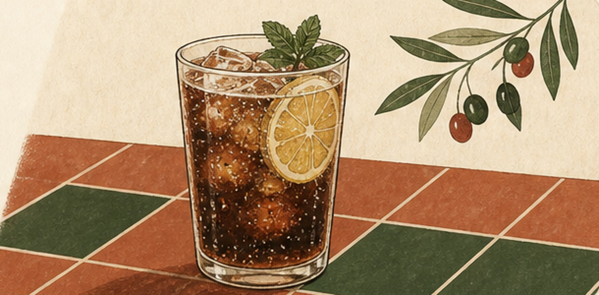Illustration of a sparkling soft drink