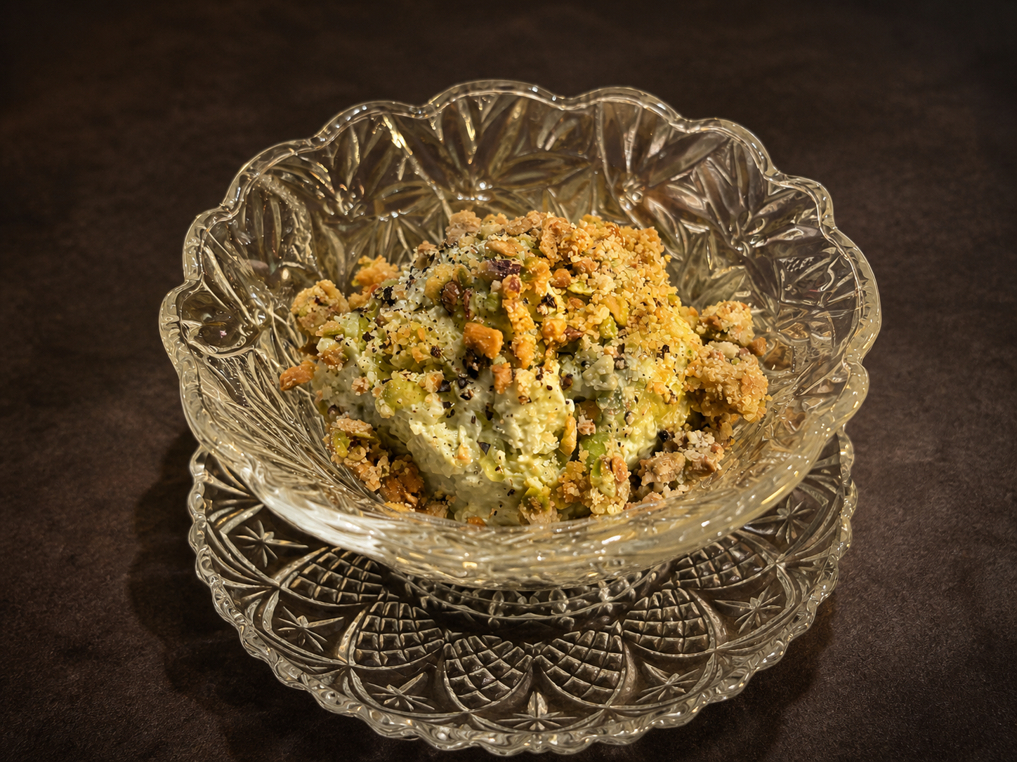 Seasonal small plate with green purée and crisp garnish at KKIK Seoul