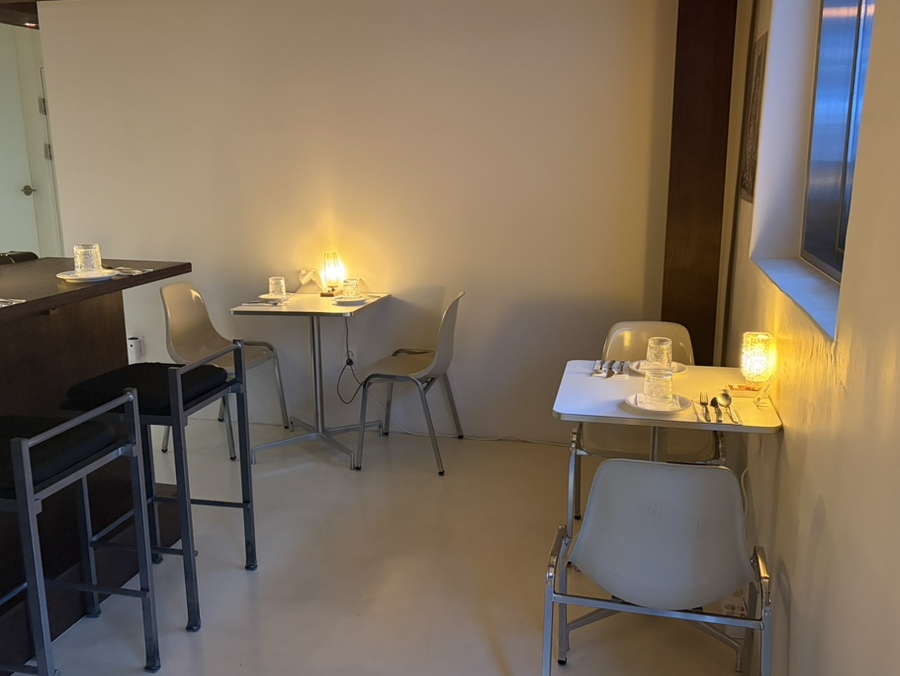 Quiet table seating inside KKIK Seoul