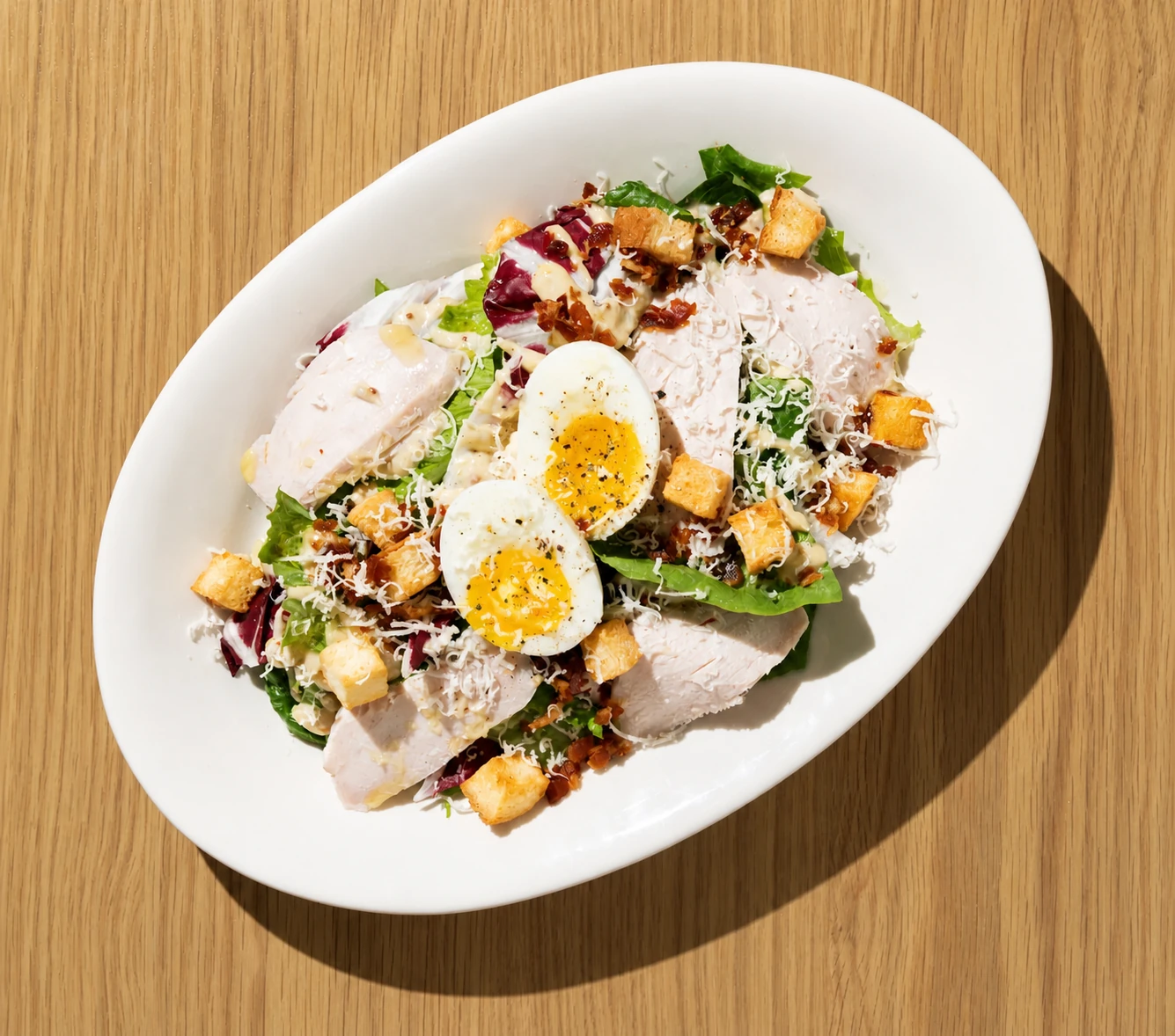 Bacon and chicken Caesar salad