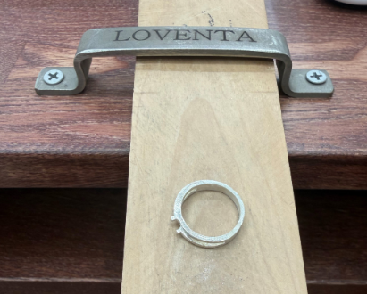 Loventa ring on the studio workbench